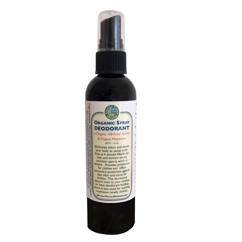 Organic Spray Deodorant with 190 Proof Alcohol: NittanyValleyOrganics.com